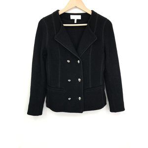 Escada Sport Textured Double Buttoned Jacket Blazer Black Size 36 Small